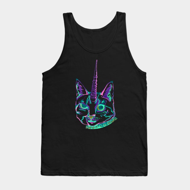 Punk Caticorn Tank Top by RaLiz